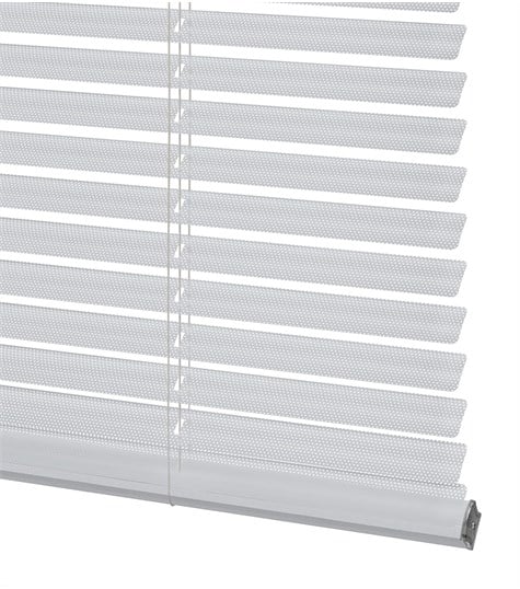 Grijze Aluminium Jaloezie 25mm (Silver Perforated 7111)