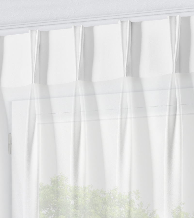 Vitrage - Dubbele Plooi - Voile Base Wit VE9952 - Veneta Raamdecoratie Vitrage - Dubbele Plooi - Voile Base Wit VE9952 - Veneta Raamdecoratie