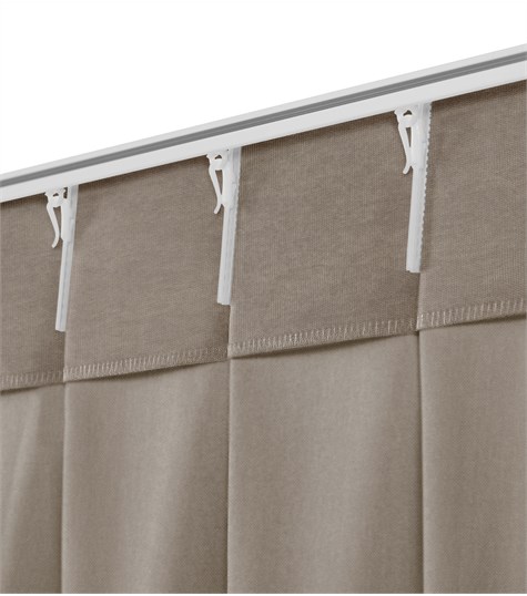 Beige Gordijn Dubbele Plooi (Stone 30)