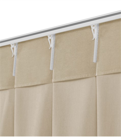 Beige Gordijn Dubbele Plooi (Kiezel 38)