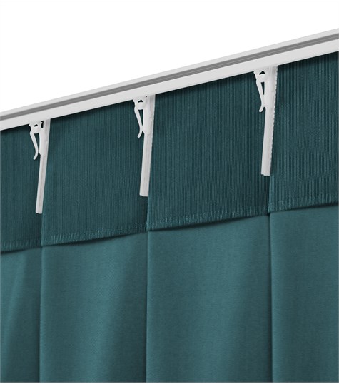 Blauw Gordijn Dubbele Plooi (Shimmer Mat Petrol 221500M 00M)
