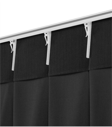 Zwart Gordijn Dubbele Plooi (Shimmer Mat Black 221505M 05M)