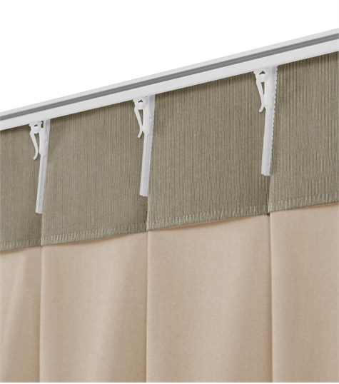 Beige Gordijn Dubbele Plooi (Shimmer Mat Biscuit 221509M 09M)