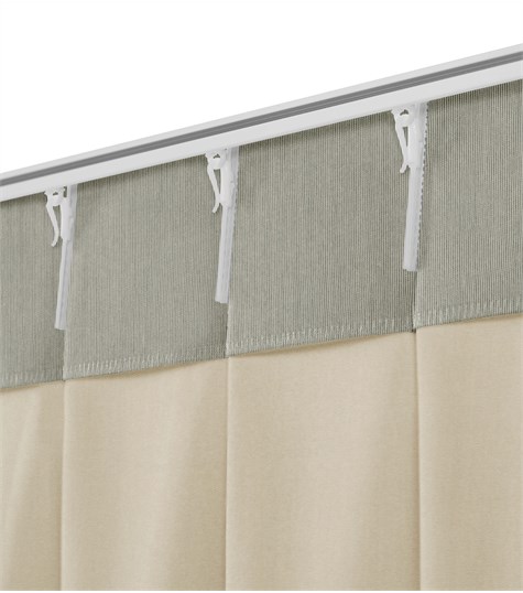 Beige Gordijn Dubbele Plooi (Shimmer Mat Naturel 221511M 11M)