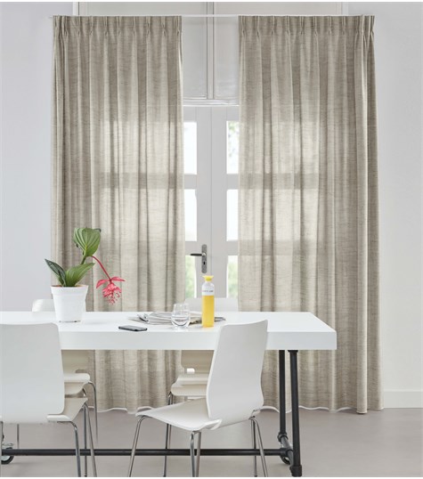 Beige Gordijn Dubbele Plooi Op Maat (Athena Taupe VATHG04)