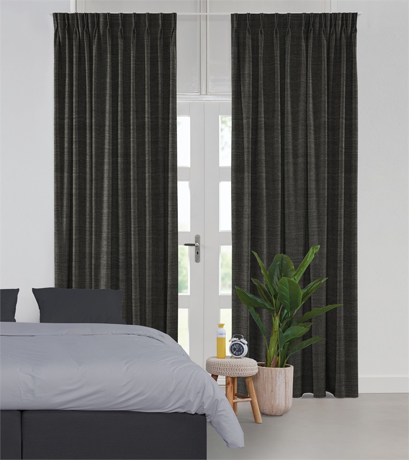 Zwart Gordijn Dubbele Plooi Op Maat (VCLOG17 VCLOG17) - Veneta.com