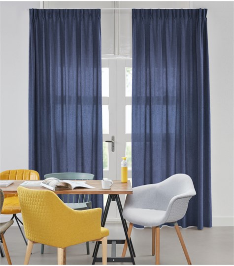 Blauw Gordijn Dubbele Plooi Op Maat (Madonna Blauw VMADG06M)