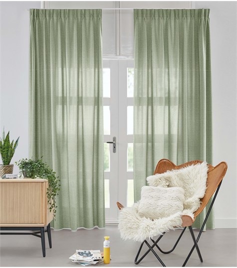 Groen Gordijn Dubbele Plooi Op Maat (Maddison Day Mineral VMASDG22)