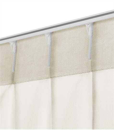 Beige Gordijn Dubbele Plooi (VSENG03 VSENG03)