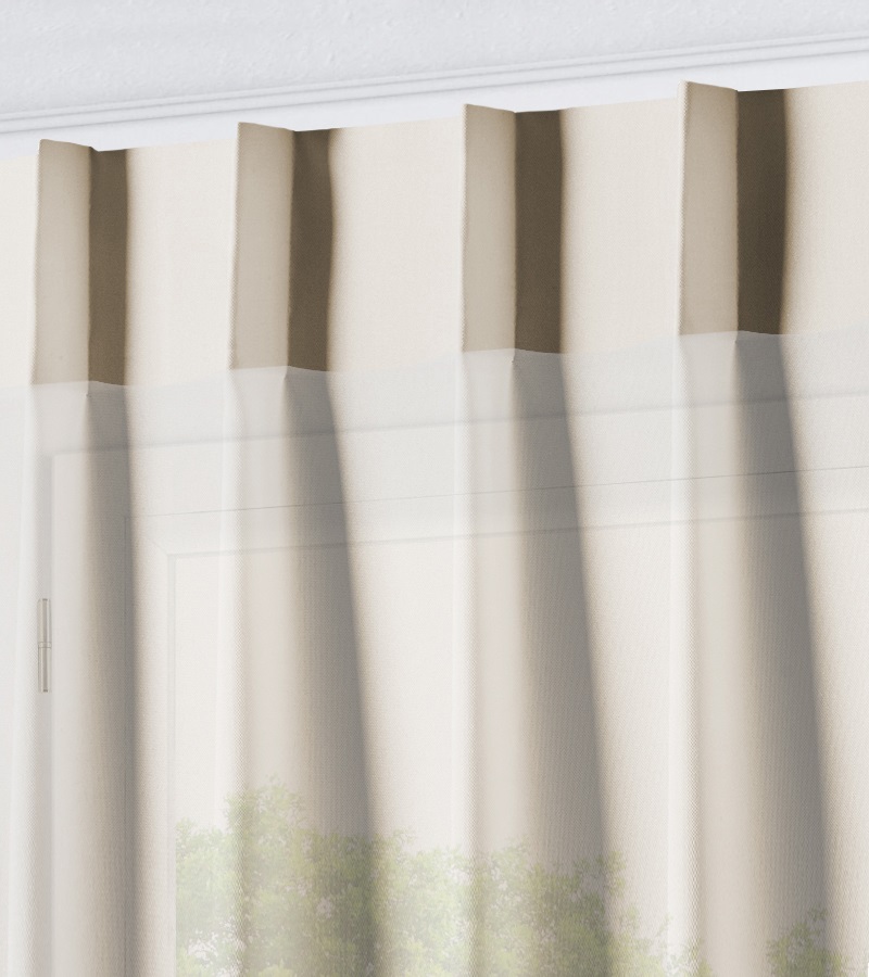Vitrage - Enkele Plooi - Voile Base Beige VE9953 - Veneta Raamdecoratie Vitrage - Enkele Plooi - Voile Base Beige VE9953 - Veneta Raamdecoratie