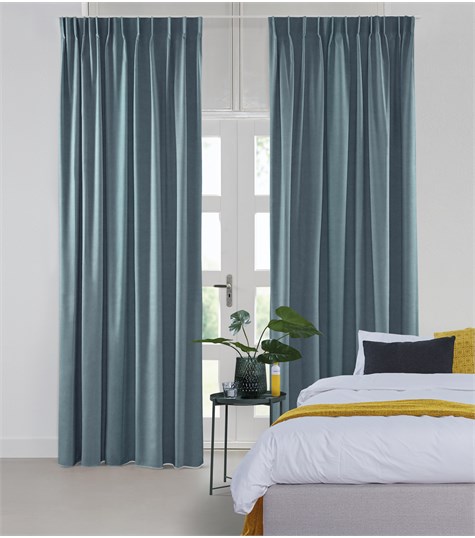 Blauw Gordijn Enkele Plooi Op Maat (Jeans 51)