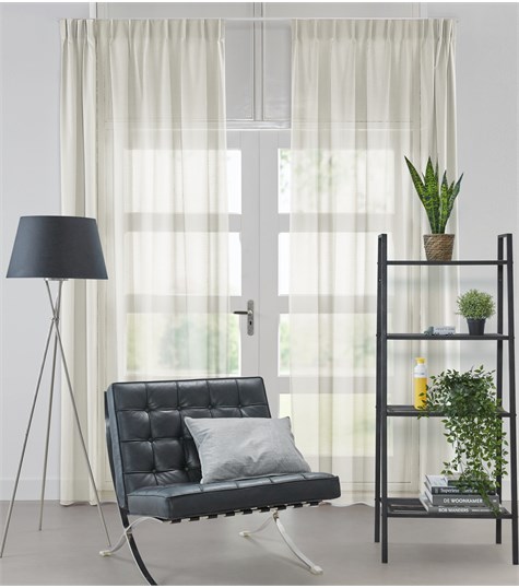 Beige Gordijn Enkele Plooi Op Maat (Motion Beige 212056 56)