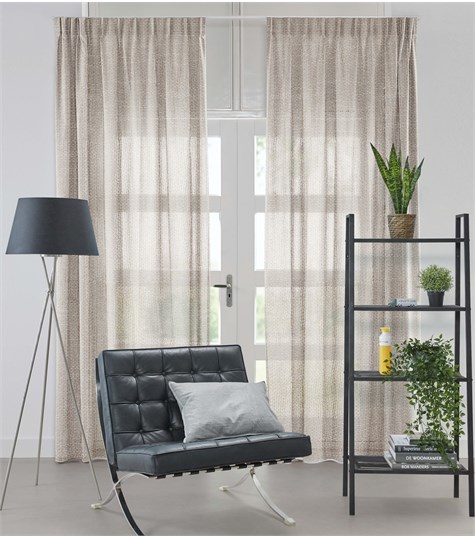 Beige Gordijn Enkele Plooi Op Maat (VLEAG01 VLEAG01)