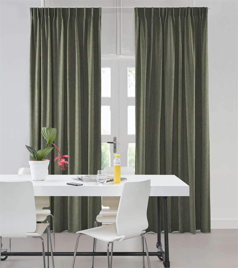 Groen Gordijn Enkele Plooi Op Maat (Madonna Matt Olijf VMADG24M