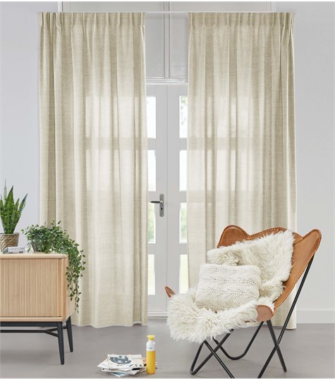 Beige Gordijn Enkele Plooi Op Maat (VNOVG10 VNOVG10)