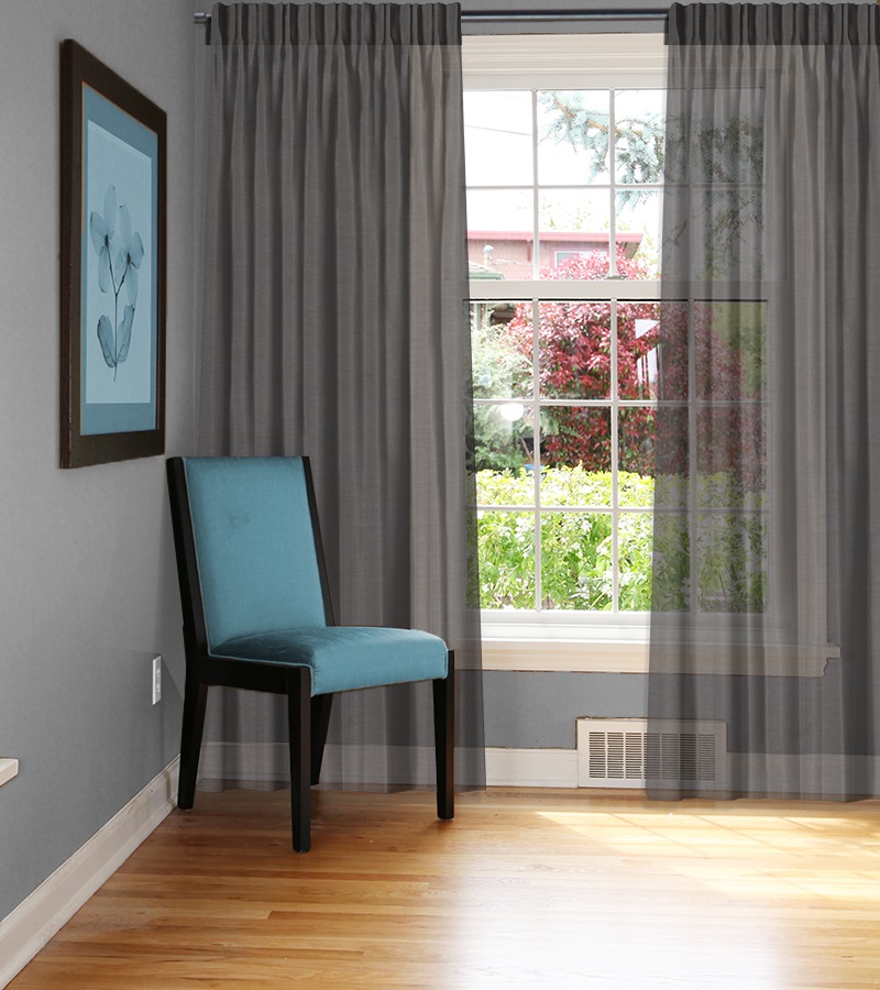 Vitrage - Wave - Voile Base Antraciet VE9949 Vitrage - Wave - Voile Base Antraciet VE9949