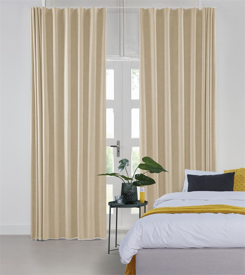 Beige Gordijn Wave Plooi Op Maat (Kiezel 38) - Veneta.com