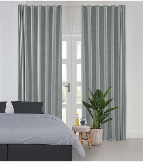 Grijs Gordijn Wave Plooi Op Maat (Shimmer Mat Grey 221502M 02M)