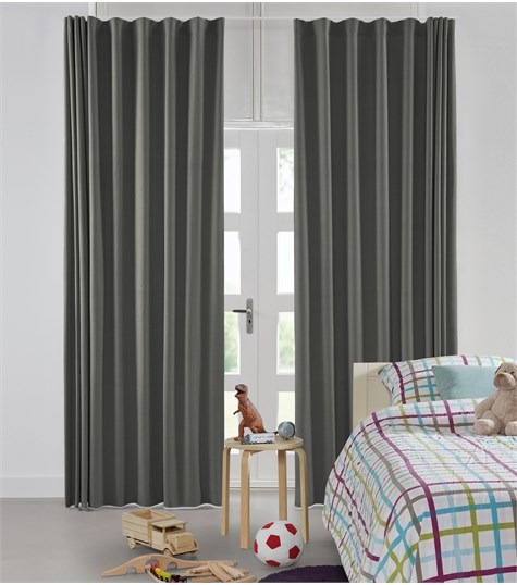 Grijs Gordijn Wave Plooi Op Maat (Shimmer Gloss Anthracite 221504G 04G)