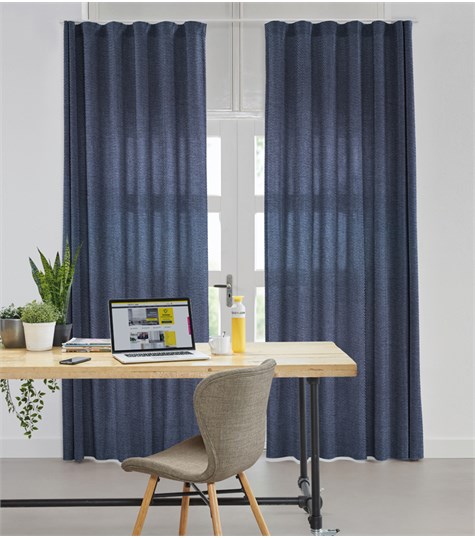 Blauw Gordijn Wave Plooi Op Maat (Madonna Blauw VMADG06G)