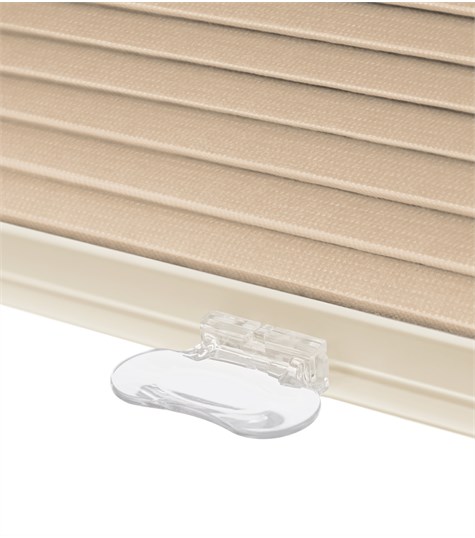 Beige Plisségordijn Draai-kiepraam (Latte C4511)