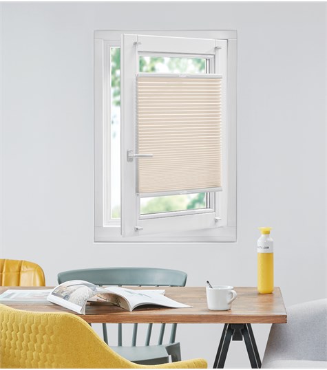 Beige Plisségordijn Draai-kiepraam Op Maat (Cotton C6002)
