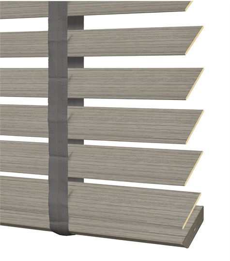 Grijze Houtlook Jaloezie Ladderband 50mm (Licht Grijs 6958 6958)