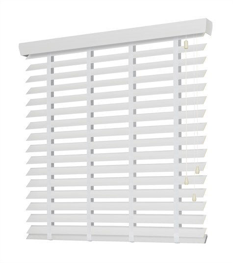 Witte Houtlook Jaloezie Ladderband 63mm