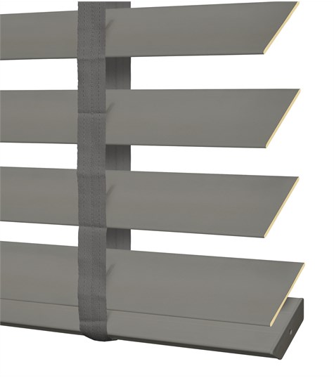 Grijze Houtlook Jaloezie 63mm (Platina Grijs 6107 6107)