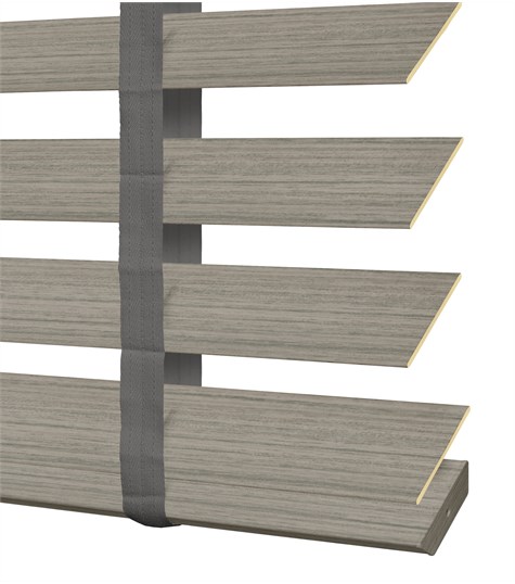 Grijze Houtlook Jaloezie Ladderband 63mm (Licht Grijs 6958 6958)