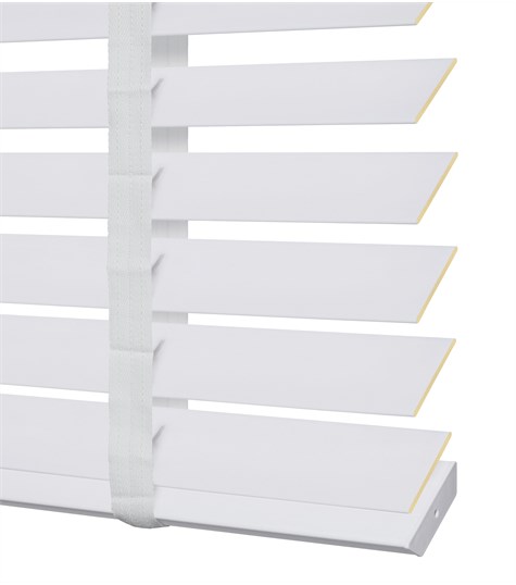 Witte Houtlook Jaloezie Deco Ladderband 50mm (Sneeuwwit 6016S)