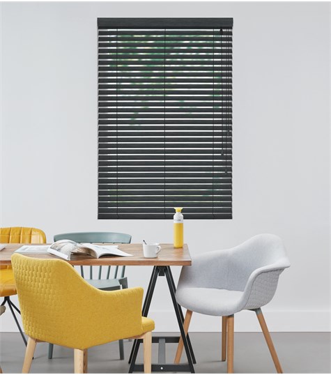 Zwarte Houten Jaloezie Harmony 50mm Op Maat (Zwart ND1203 ND1203)