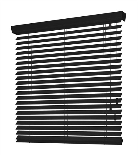 Zwart Harmony Houten Jaloezie 50mm Op Maat Zwart Met Nerf Nd246 Van Rtl4 Veneta Com