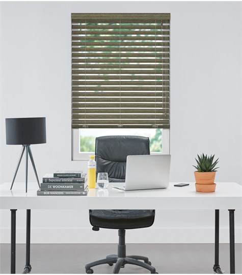 Bruine Houten Jaloezie Harmony 63mm Op Maat (Graniet Grijs ND1111 ND1111)