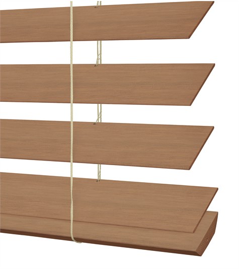 Beige Houten Jaloezie Harmony 63mm (Licht Eiken ND114)