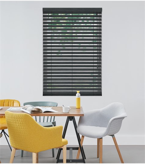 Zwarte Houten Jaloezie Harmony 63mm Op Maat (Zwart ND1203 ND1203)