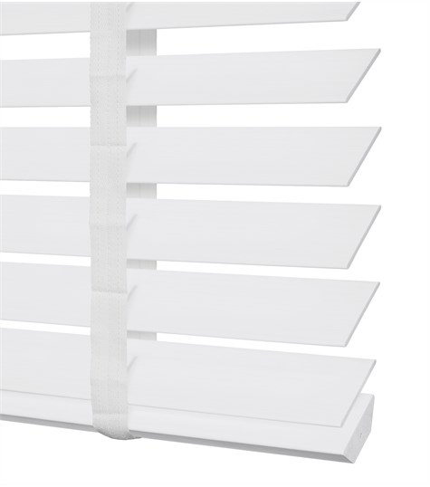 Witte Houten Jaloezie Harmony Ladderband 50mm (Puur Wit ND001)