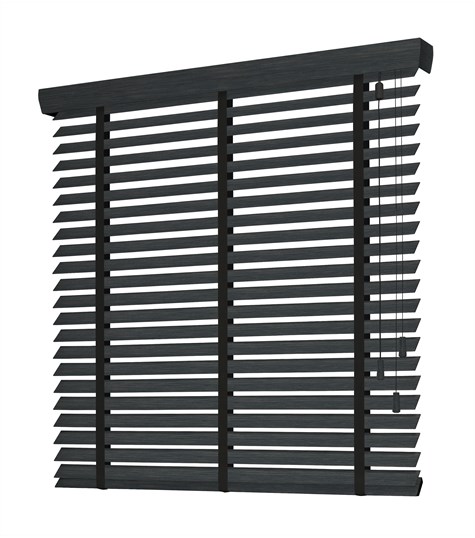 Zwarte Houten Jaloezie Harmony Ladderband 50mm