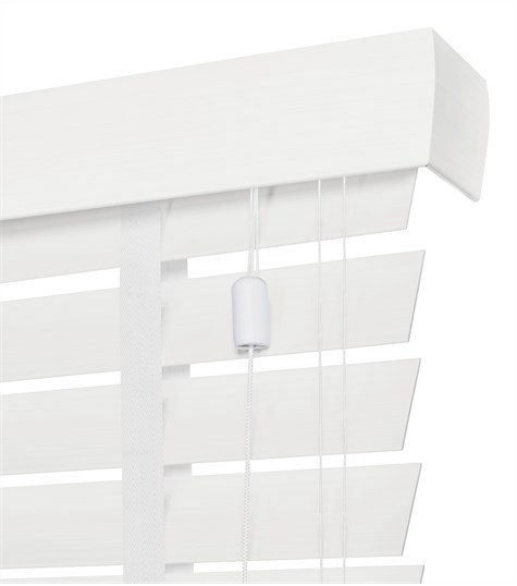 Houten Jaloezie Harmony Ladderband 63mm (Zijde Wit ND003)