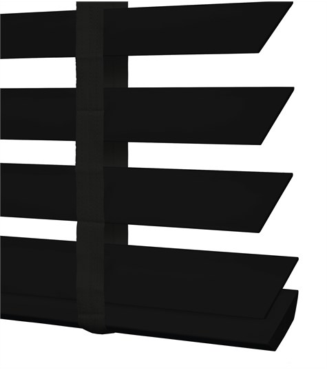 Zwarte Houten Jaloezie Harmony Ladderband 63mm (Zwart ND091)