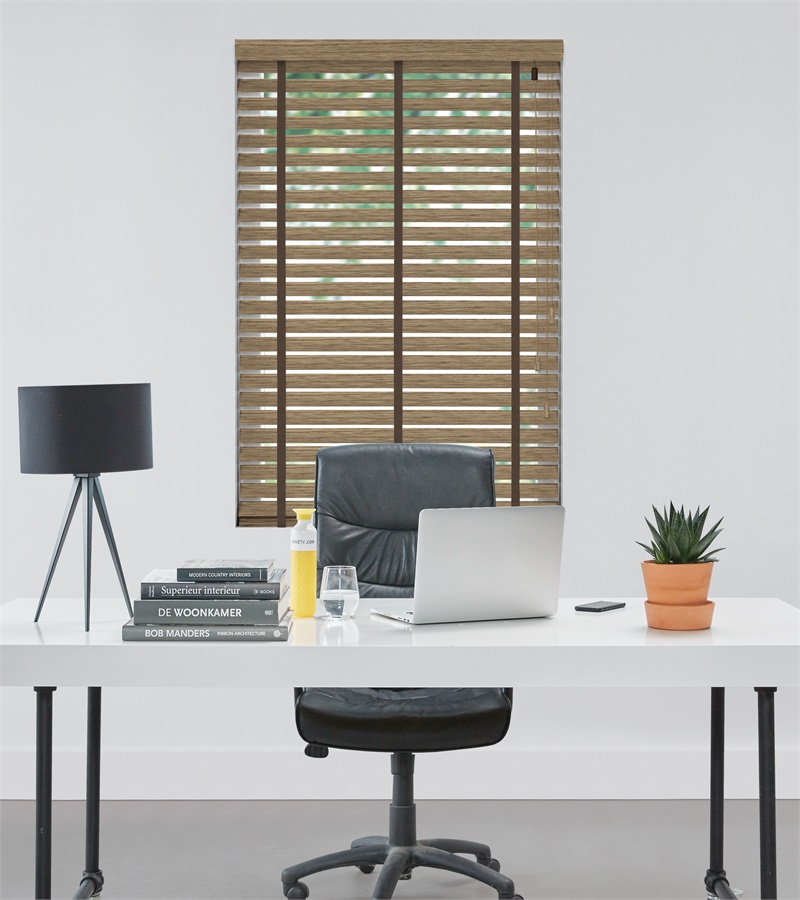 Bruine Houten Jaloezie Ladderband 63mm Op Maat (Dark Oak ND1107