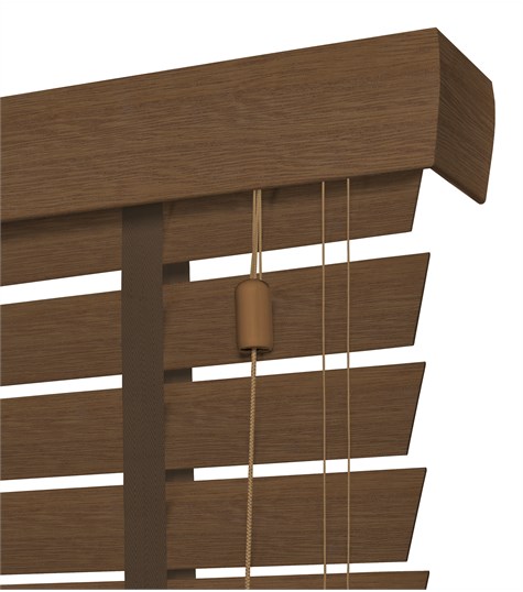 Houten Jaloezie Harmony Ladderband 63mm (Donker Teak ND212)