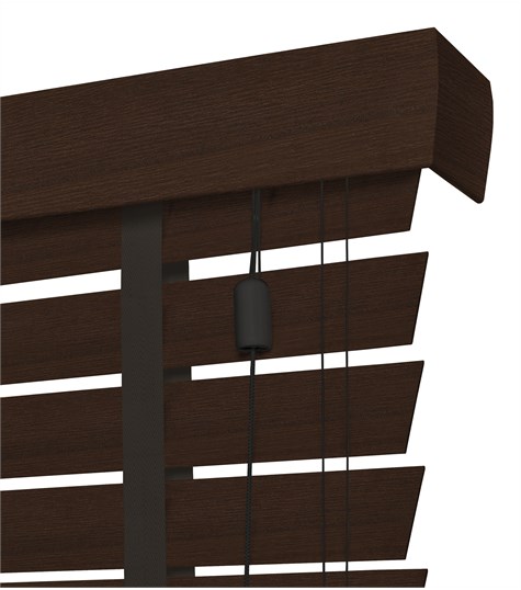 Houten Jaloezie Harmony Ladderband 63mm (Donker Walnoot ND221)