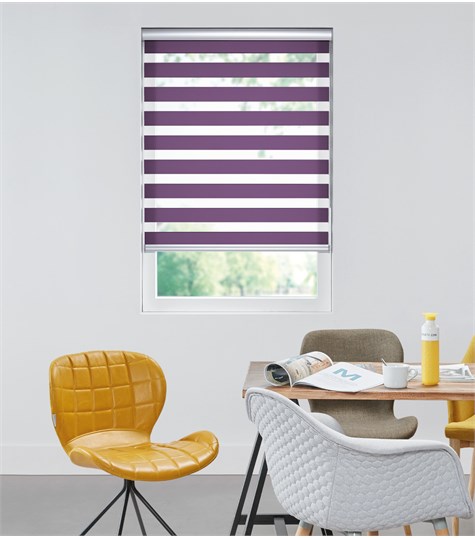 Paars Duo Rolgordijn Semi-transparant Op Maat (Purple VL-DT5464)