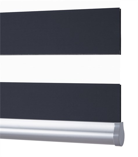 Blauw Duo Rolgordijn Semi-transparant (Dark Blue VL-DT5654)