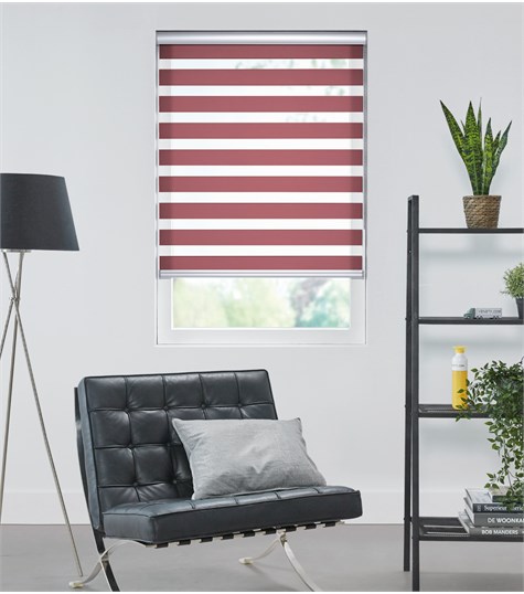 Roze Duo Rolgordijn Semi-transparant Op Maat (Pink VL-DT7464)