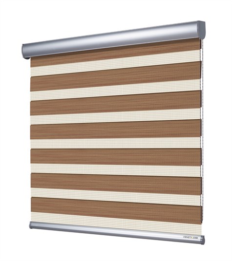 Beige Duo Rolgordijn Semi-transparant