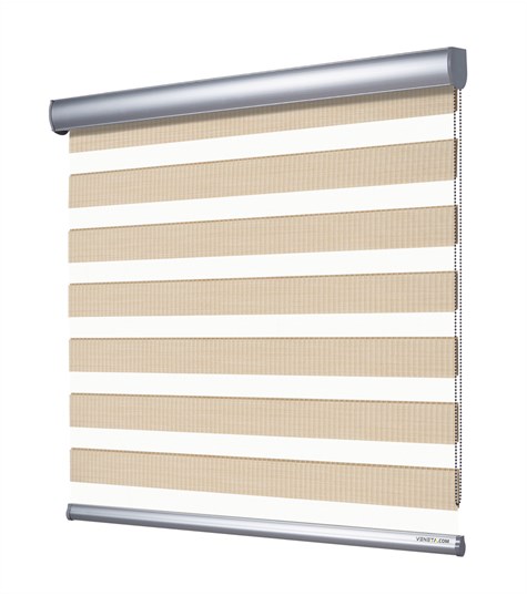 Beige Duo Rolgordijn Semi-transparant