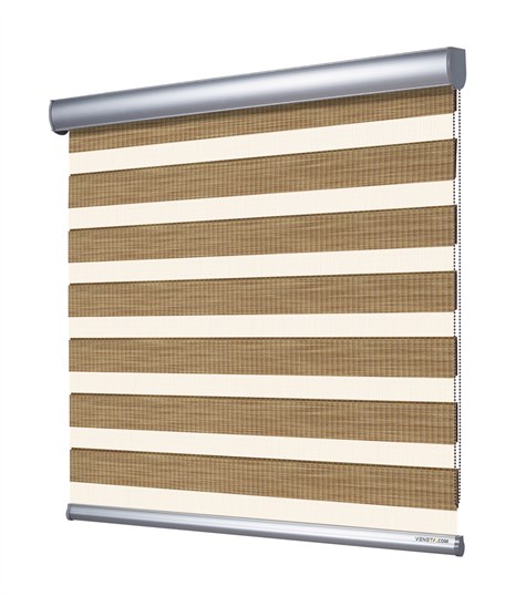 Beige Duo Rolgordijn Semi-transparant