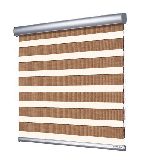 Beige Duo Rolgordijn Semi-transparant